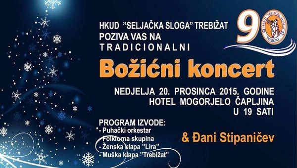 U nedjelju, tradicionalni Božićni koncert HKUD-a "Seljačka sloga" Trebižat